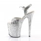 stříbrné sandálky na extra vysoké platformě s glitry Flamingo-810lg-sg - Velikost 39