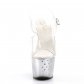 stříbrné dámské vysoké sandálky s kamínky Stardust-708t-cs - Velikost 35
