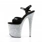 stříbrné boty na extra vysoké platformě s glitry Flamingo-809lg-bsg - Velikost 35