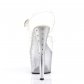 stříbrné dámské vysoké sandálky s kamínky Stardust-708t-cs - Velikost 35