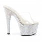stříbrné boty na podpatku s kamínky Bejeweled-701dm-cs - Velikost 37