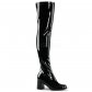 černé dámské latexové kozačky nad kolena Gogo-3000-b - Velikost 41