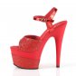 vysoké dámské červené sandály s glitry Adore-709-2g-rg - Velikost 38