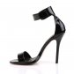 černé dámské lakované sandálky Amuse-10-b - Velikost 38