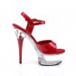 červené sandály na podpatku Captiva-609rc - Velikost 35