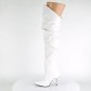dámské bílé kozačky nad kolena Classique-3011-wpu - Velikost 40