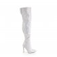 bílé kozačky nad kolena s glitry Courtly-3015-wg - Velikost 43