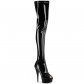černé dámské lakové kozačky nad kolena Delight-3011-b - Velikost 35