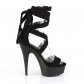 černé šněrovací dámské sandály Delight-671-bfs - Velikost 42