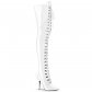 luxusní bílé kozačky nad kolena Pleaser Seduce-3024-w - Velikost 42