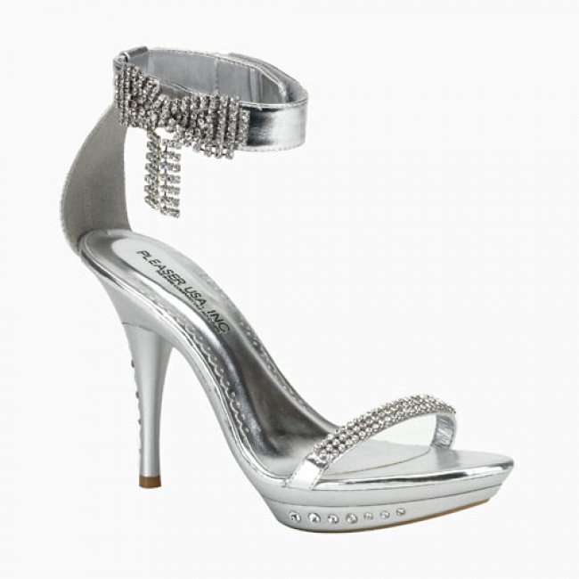 stříbrné sandále Monet-26-spu - Velikost 36