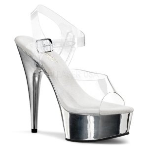 stříbrné boty platformy Delight-608-csch