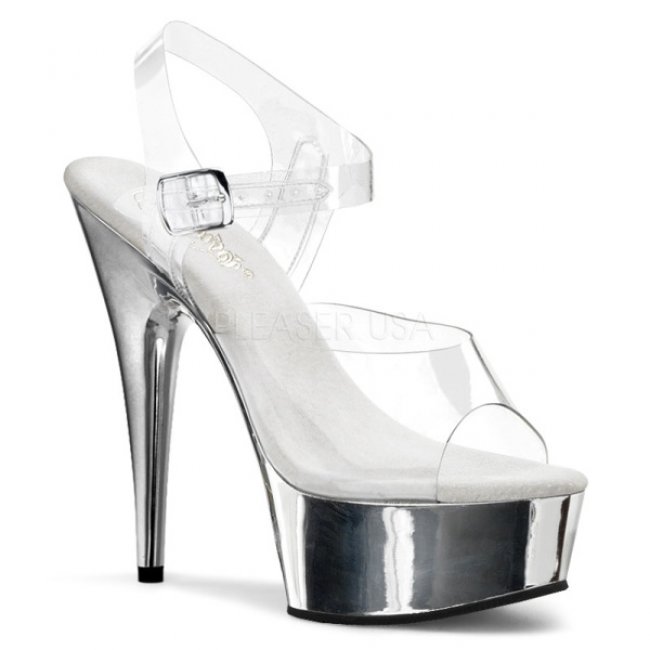 stříbrné boty platformy Delight-608-csch - Velikost 40