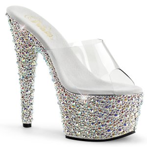 stříbrné boty na podpatku s kamínky Bejeweled-701ms-csrs