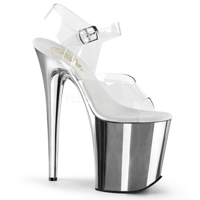 stříbrné boty na extra vysokém podpatku Flamingo-808-csch - Velikost 41