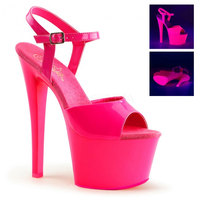 vysoké růžové dámské UV sandály Sky-309uv-nhpnk - Velikost 38