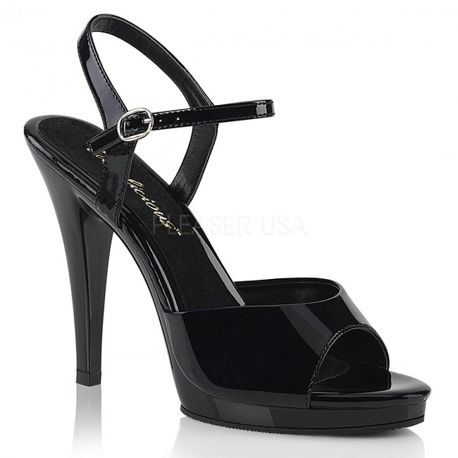černé dámské páskové sandálky Flair-409-b - Velikost 46