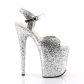 stříbrné sandálky na extra vysoké platformě s glitry Flamingo-810lg-sg - Velikost 36