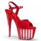 červené dámské vysoké sandálky s kamínky Adore-709vlrs-r - Velikost 36