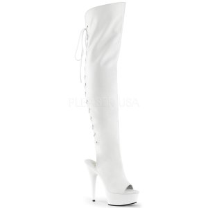 dámské bílé kozačky nad kolena Delight-3019-wpu