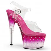 dámské růžové vysoké sandálky s kamínky Stardust-708t-cpnc