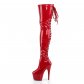 červené dámské latexové kozačky nad kolena Adore-3063-r - Velikost 40