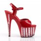červené dámské vysoké sandálky s kamínky Adore-709vlrs-r - Velikost 35