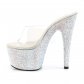 stříbrné boty na podpatku s kamínky Bejeweled-701dm-cs - Velikost 35