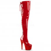 červené dámské latexové kozačky nad kolena Adore-3063-r