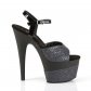 černé vysoké dámské sandály s glitry Adore-709-2g-bg - Velikost 37