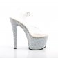 stříbrné vysoké dámské sandály s barevnými glitry Sky-308lg-csg - Velikost 40