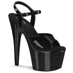 černé vysoké dámské sandály s glitry Adore-709gp-bg