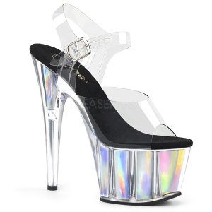 vysoké dámské sandály se stříbrnými hologramy Adore-708hgi-cs
