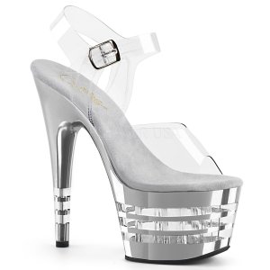 vysoké dámské stříbrné sandály Adore-708chln-csch