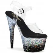 vysoké dámské stříbrné sandály s glitry Adore-708ss-cbsg