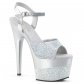 stříbrné vysoké dámské sandály s glitry Adore-709-2g-sg - Velikost 35