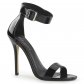 černé dámské lakované sandálky Amuse-10-b - Velikost 45