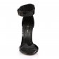 černé dámské lakované sandálky Amuse-10-b - Velikost 46