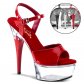 červené sandály na podpatku Captiva-609rc - Velikost 38