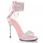 Chic-47-cbpc sexy růžové sandálky Pleaser na kovovém podpatku - Velikost 36