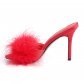 dámské červené pantoflíčky s labutěnkou Classique-01f-rpuf - Velikost 37