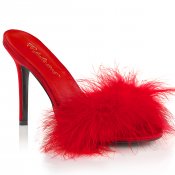 dámské červené pantoflíčky s labutěnkou Classique-01f-rpuf