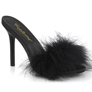 dámské černé pantoflíčky s labutěnkou Classique-01f-bpuf
