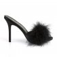 dámské černé pantoflíčky s labutěnkou Classique-01f-bpuf - Velikost 43