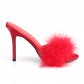 dámské červené pantoflíčky s labutěnkou Classique-01f-rpuf - Velikost 44