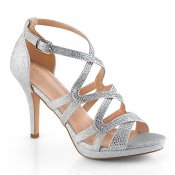 stříbrné dámské páskové sandálky Daphne-42-sfa