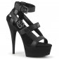černé dámské páskové boty na platformě Delight-637-bpu - Velikost 35