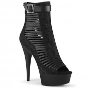 dámské černé kotníkové boty s krajkou Delight-600-27lc-bpufa