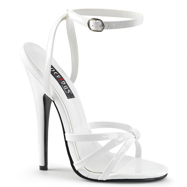 bílé sandálky na vysokém jehlovém podpatku Domina-108-w - Velikost 45