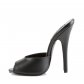 černé kožené pantoflíčky na vysokém jehlovém podpatku Domina-101-ble - Velikost 45